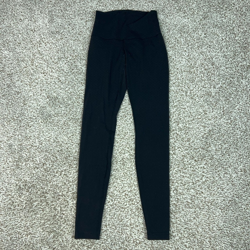 Lululemon Pants Womens Small Black Ankle Leggings High Rise Dot Yoga Gym Workout